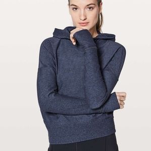 Lululemon Heathered Navy Blue Lead the Pack Pullover Athletic Hoodie Top size 4